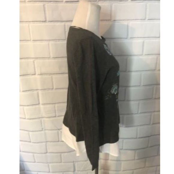 NWT Charter Club Layered Sweater Embroidered - Picture 4 of 6